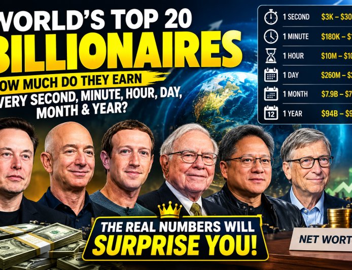 How Much Do the World’s 20 Richest Billionaires Have Every Second? The Numbers Are Almost Impossible to Imagine