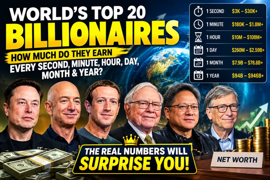 How Much Do the World’s 20 Richest Billionaires Have Every Second? The Numbers Are Almost Impossible to Imagine